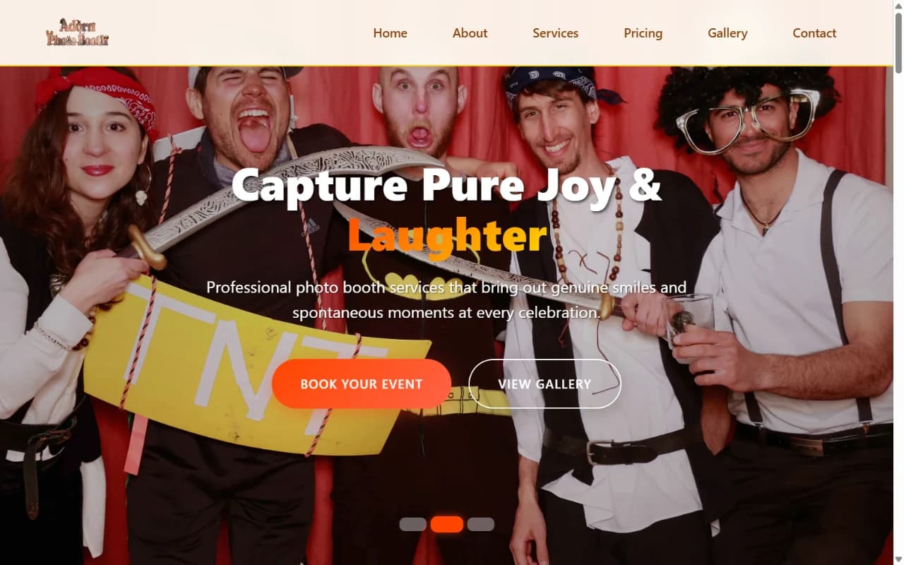 Adorn Photo Booth  -  live site preview